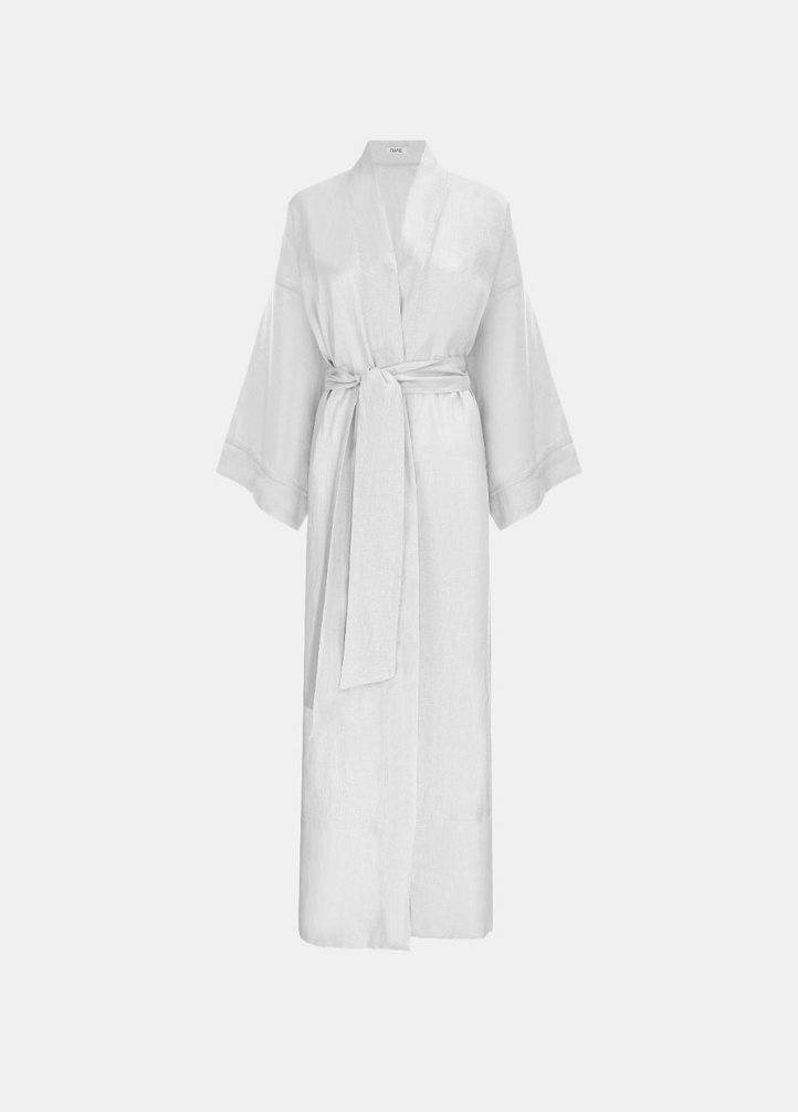 Льняное платье кимоно макси